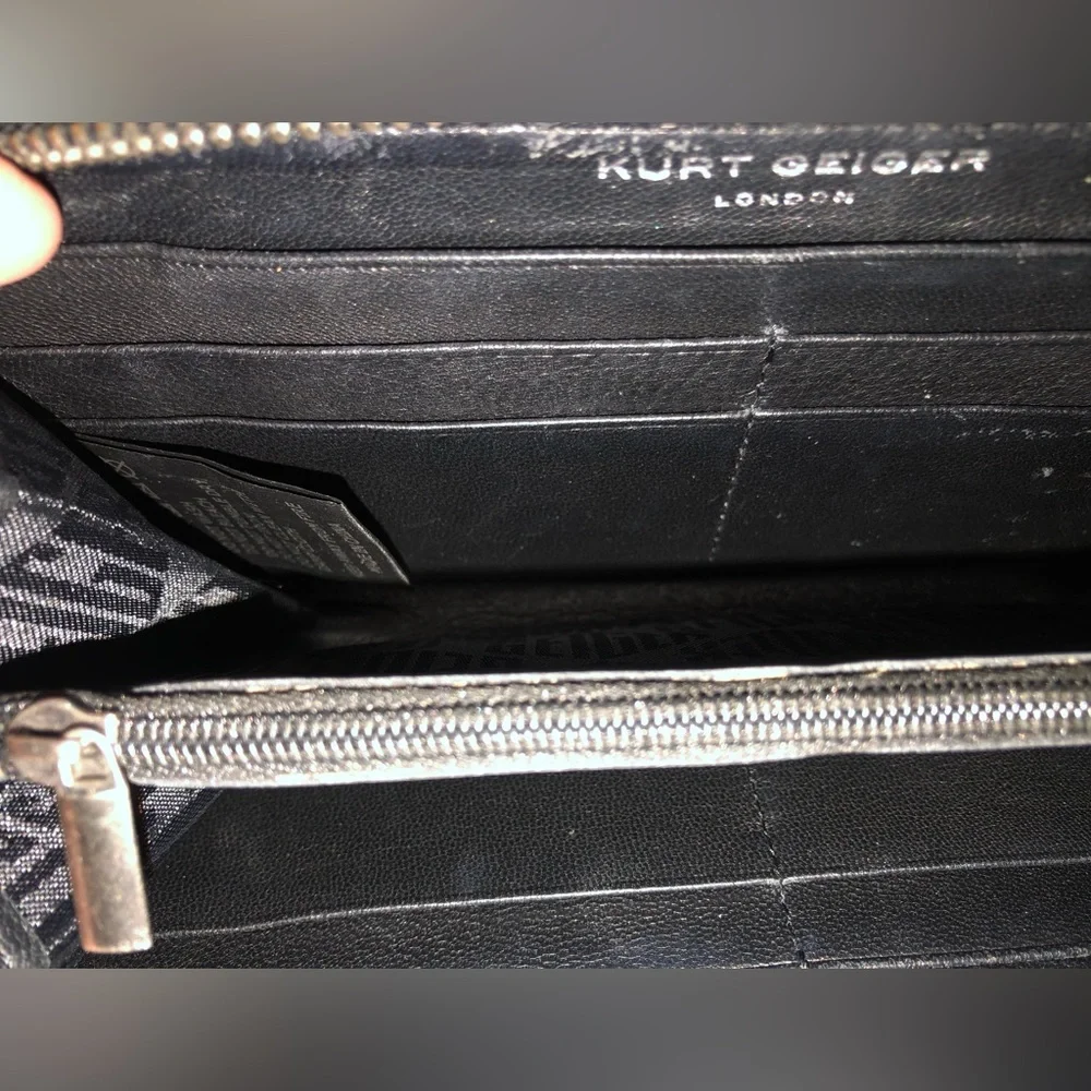 Auth Rainbow 🌈 Kurt Geiger Metallic Leather Large Wallet - Picture 3 of 13